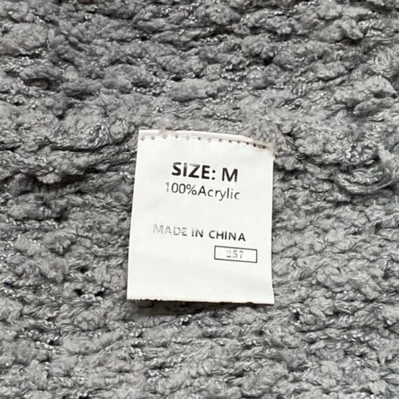 Fashion Brand Womens Medium Open Front Cardigan Grey Cozy Plush Waist Length NWT - Picture 4 of 6